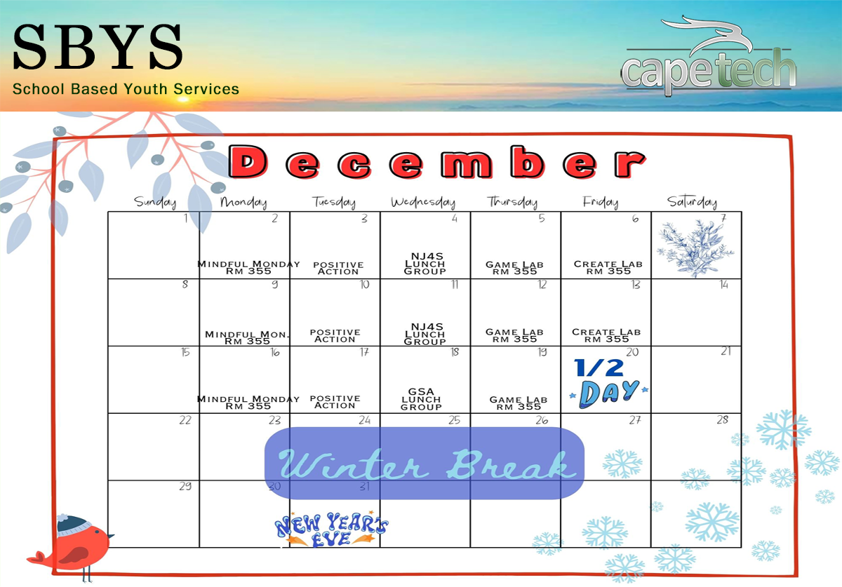 SBYS March Calendar